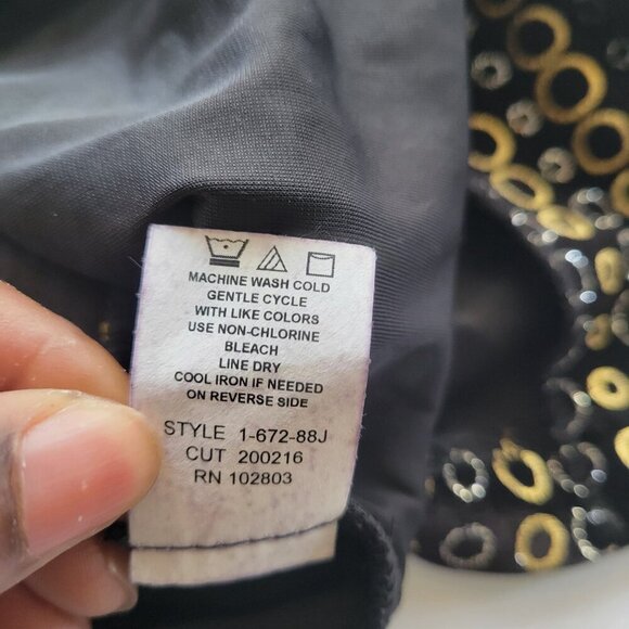 BRIGGS BLACK WITH GOLD/SILVER SPARKLE EVENING JACKET (Size: Petite Small) - Picture 11 of 14